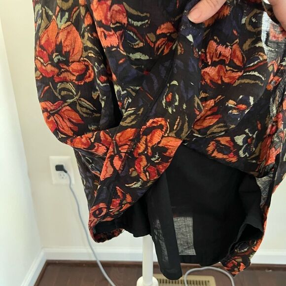 Peruvian Connection Linen Floral Dress Size Removed - Picture 10 of 12